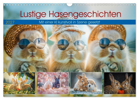 Lustige Hasengeschichten (Wandkalender 2027 DIN A3 quer), CALVENDO Monatskalender