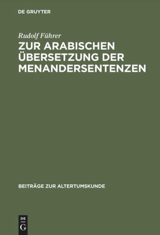 Zur arabischen Übersetzung der Menandersentenzen