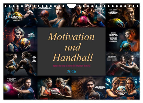 Motivation und Handball (Wandkalender 2026 DIN A4 quer), CALVENDO Monatskalender