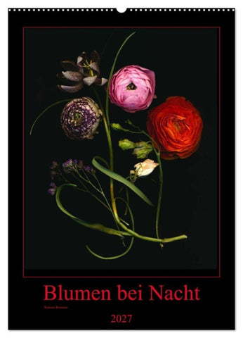 Blumen bei Nacht (Wandkalender 2027 DIN A2 hoch), CALVENDO Monatskalender