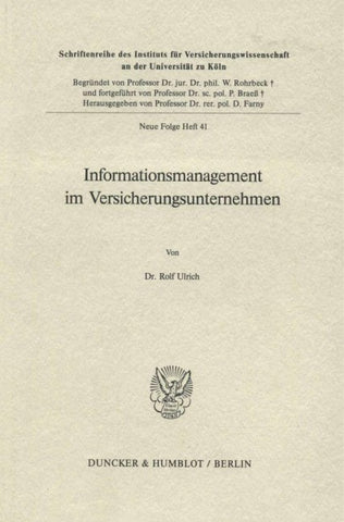Informationsmanagement im Versicherungsunternehmen.