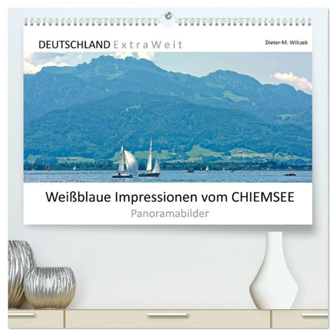 Weißblaue Impressionen vom Chiemsee (hochwertiger Premium Wandkalender 2027 DIN A2 quer), Kunstdruck in Hochglanz
