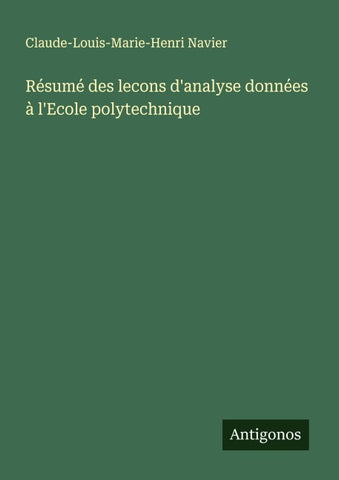 Résumé des lecons d'analyse données à l'Ecole polytechnique