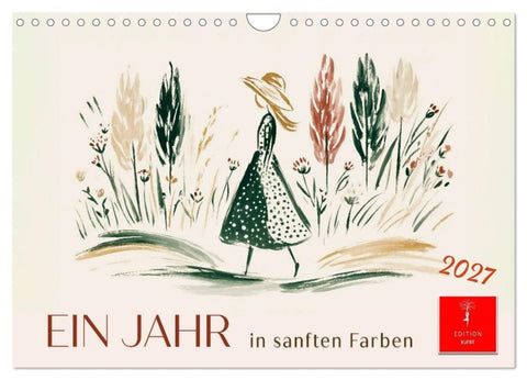 Ein Jahr in sanften Farben (Wandkalender 2027 DIN A4 quer), CALVENDO Monatskalender