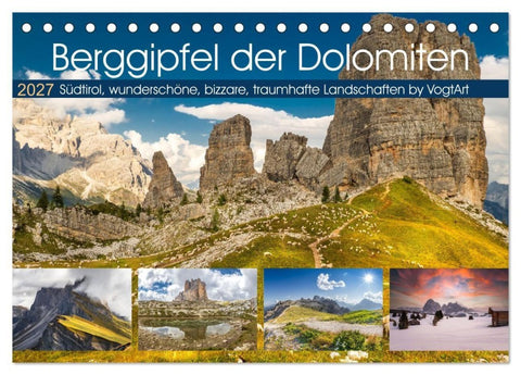 Berggipfel der Dolomiten (Tischkalender 2027 DIN A5 quer), CALVENDO Monatskalender