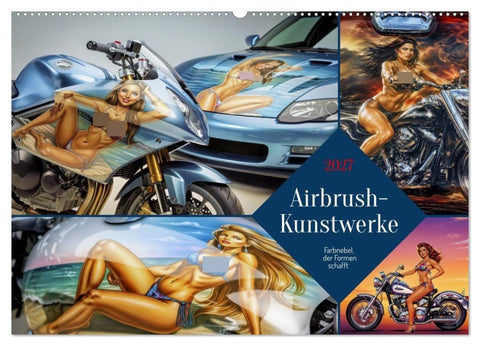 Airbrush-Kunstwerke (Wandkalender 2027 DIN A2 quer), CALVENDO Monatskalender
