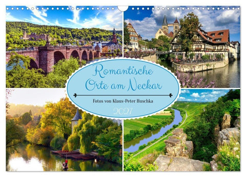 Romantische Orte am Neckar (Wandkalender 2027 DIN A3 quer), CALVENDO Monatskalender