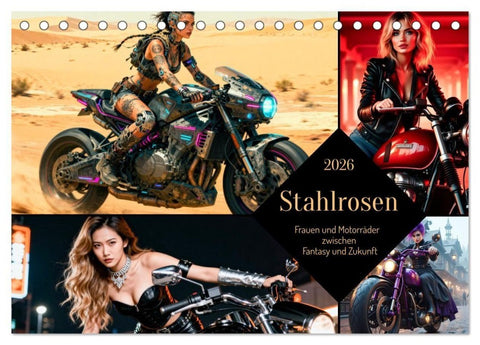 Stahlrosen (Tischkalender 2026 DIN A5 quer), CALVENDO Monatskalender
