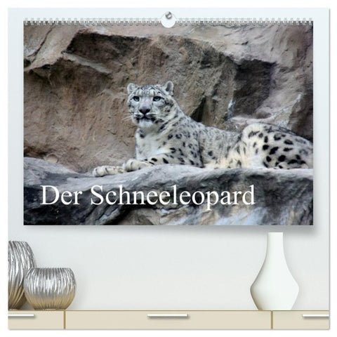 Der Schneeleopard (hochwertiger Premium Wandkalender 2027 DIN A2 quer), Kunstdruck in Hochglanz
