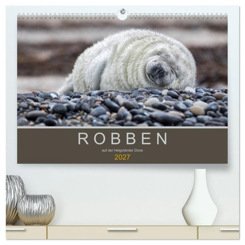 Robben auf der Helgoländer Düne (hochwertiger Premium Wandkalender 2027 DIN A2 quer), Kunstdruck in Hochglanz