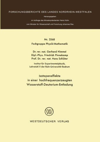 Isotopeneffekte in einer hochfrequenzerzeugten Wasserstoff-Deuterium-Entladung
