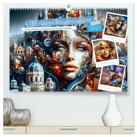 Metropolengesichter (hochwertiger Premium Wandkalender 2027 DIN A2 quer), Kunstdruck in Hochglanz