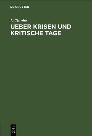 Ueber Krisen und kritische Tage