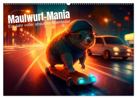Maulwurf Mania Ein Jahr voller absurder Abenteuer (Wandkalender 2027 DIN A2 quer), CALVENDO Monatskalender