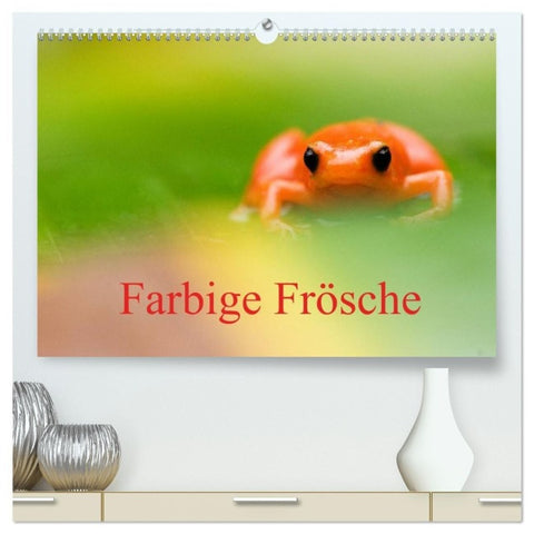 Farbige Frösche (hochwertiger Premium Wandkalender 2027 DIN A2 quer), Kunstdruck in Hochglanz