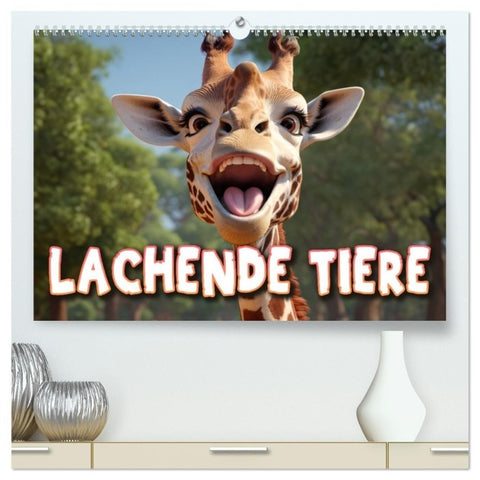 Lachende Tiere (hochwertiger Premium Wandkalender 2027 DIN A2 quer), Kunstdruck in Hochglanz