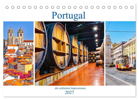 Portugal - die schönsten Impressionen (Tischkalender 2027 DIN A5 quer), CALVENDO Monatskalender