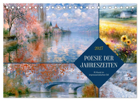 Poesie der Jahreszeiten (Tischkalender 2027 DIN A5 quer), CALVENDO Monatskalender