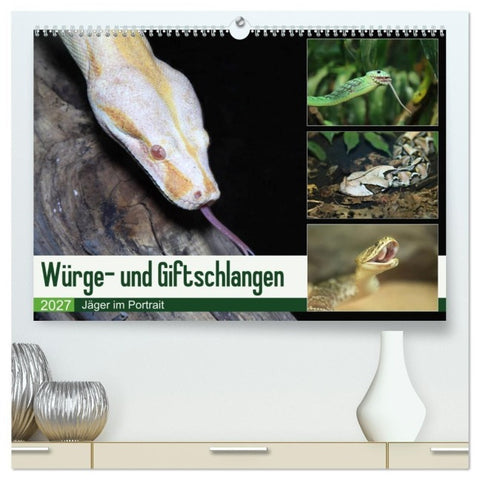Würge- und Giftschlangen (hochwertiger Premium Wandkalender 2027 DIN A2 quer), Kunstdruck in Hochglanz