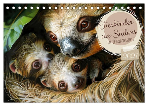 Tierkinder des Südens (Tischkalender 2027 DIN A5 quer), CALVENDO Monatskalender