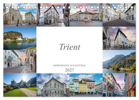 Trient Impressionen aus Südtirol (Tischkalender 2027 DIN A5 quer), CALVENDO Monatskalender
