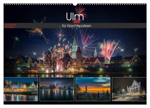 Ulm für Nachtspatzen (Wandkalender 2027 DIN A2 quer), CALVENDO Monatskalender