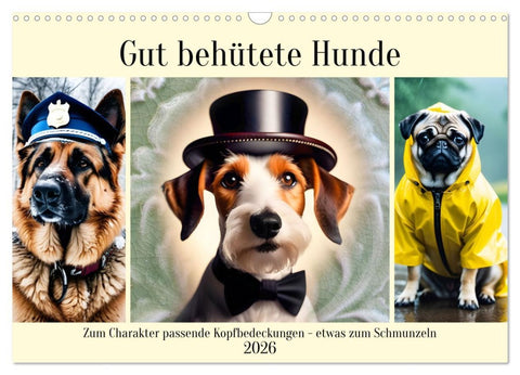 Gut behütete Hunde (Wandkalender 2026 DIN A3 quer), CALVENDO Monatskalender