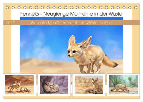 Fenneks - Neugierige Momente in der Wüste (Tischkalender 2027 DIN A5 quer), CALVENDO Monatskalender