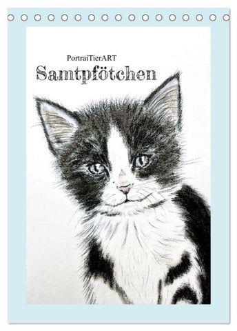 PortraiTierART Samtpfötchen (Tischkalender 2027 DIN A5 hoch), CALVENDO Monatskalender
