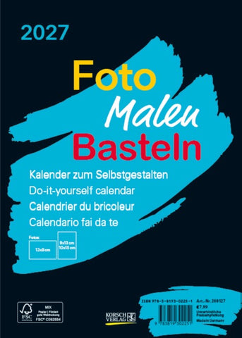 Foto-Malen-Basteln Bastelkalender A5 schwarz 2027