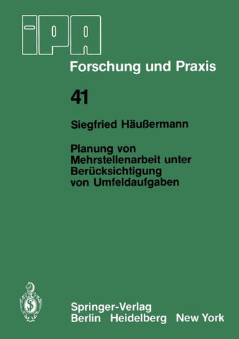 Planung von Mehrstellenarbeit unter Berücksichtigung von Umfeldaufgaben