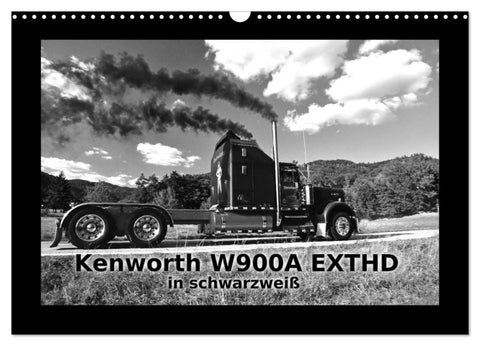 Kenworth W900A EXTHD - in schwarzweiß (Wandkalender 2027 DIN A3 quer), CALVENDO Monatskalender