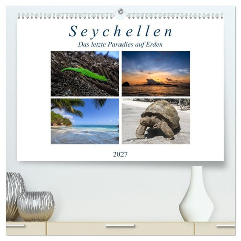 Seychellen - Das letzte Paradies auf Erden (hochwertiger Premium Wandkalender 2027 DIN A2 quer), Kunstdruck in Hochglanz