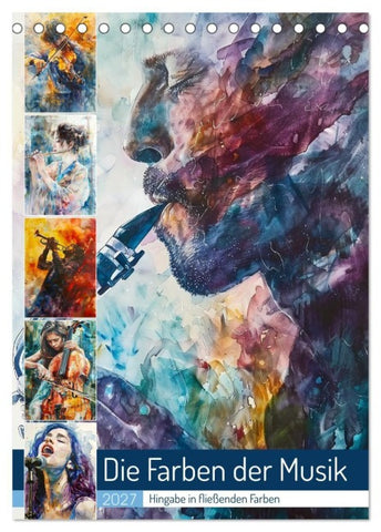 Die Farben der Musik (Tischkalender 2027 DIN A5 hoch), CALVENDO Monatskalender