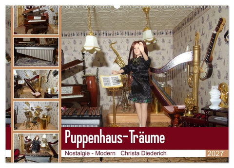 Puppenhaus-Träume (Wandkalender 2027 DIN A2 quer), CALVENDO Monatskalender