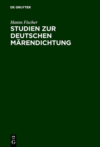 Studien zur deutschen Märendichtung