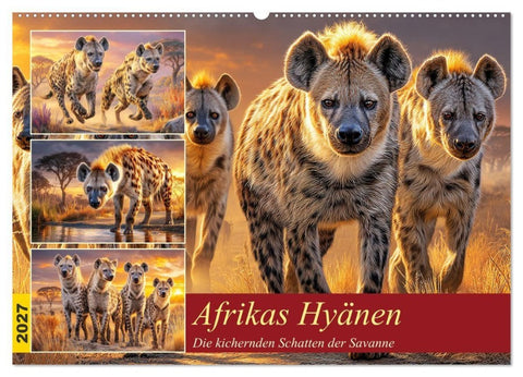 Afrikas Hyänen. Die kichernden Schatten der Savanne (Wandkalender 2027 DIN A2 quer), CALVENDO Monatskalender
