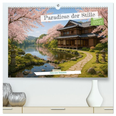 Paradiese der Stille - Orte zum Träumen (hochwertiger Premium Wandkalender 2027 DIN A2 quer), Kunstdruck in Hochglanz