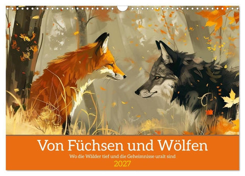 Von Füchsen und Wölfen (Wandkalender 2027 DIN A3 quer), CALVENDO Monatskalender