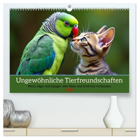 Ungewöhnliche Tierfreundschaften (hochwertiger Premium Wandkalender 2026 DIN A2 quer), Kunstdruck in Hochglanz