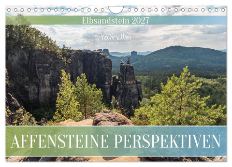 Affensteine Perspektiven - Elbsandstein (Wandkalender 2027 DIN A4 quer), CALVENDO Monatskalender