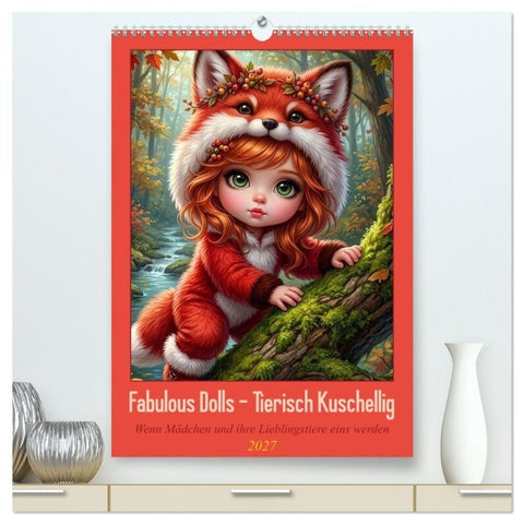 Fabulous Dolls - Tierisch Kuschellig (hochwertiger Premium Wandkalender 2027 DIN A2 hoch), Kunstdruck in Hochglanz
