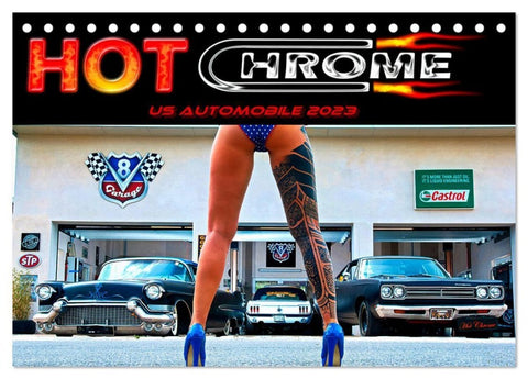 Hot Chrome US Automobile (Tischkalender 2027 DIN A5 quer), CALVENDO Monatskalender