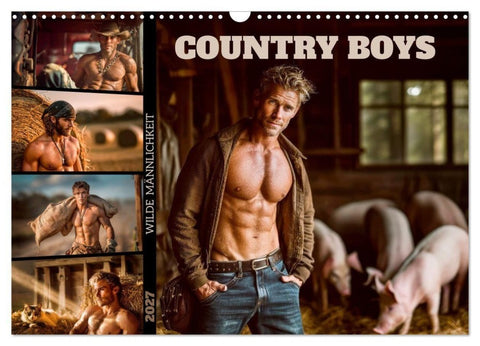 Country Boys - Wilde Männlichkeit (Wandkalender 2027 DIN A3 quer), CALVENDO Monatskalender