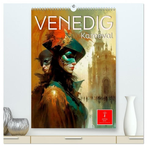 Venedig Karneval (hochwertiger Premium Wandkalender 2027 DIN A2 hoch), Kunstdruck in Hochglanz