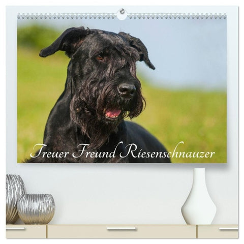 Treuer Freund Riesenschnauzer (hochwertiger Premium Wandkalender 2027 DIN A2 quer), Kunstdruck in Hochglanz