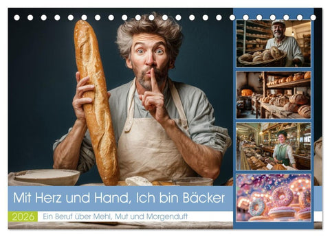 Mit Herz und Hand, Ich bin Bäcker (Tischkalender 2026 DIN A5 quer), CALVENDO Monatskalender