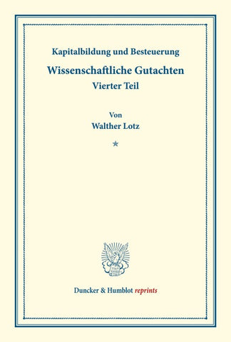 Kapitalbildung und Besteuerung.