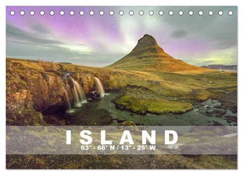 ISLAND 63° - 66° N / 13° - 25° W (Tischkalender 2026 DIN A5 quer), CALVENDO Monatskalender