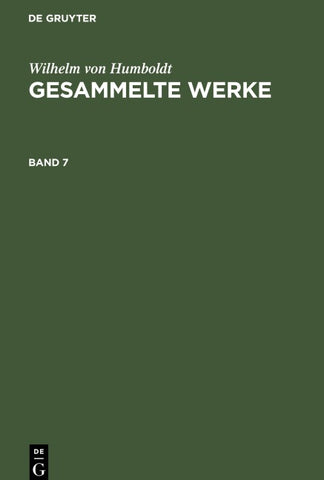 Gesammelte Werke. Band 7